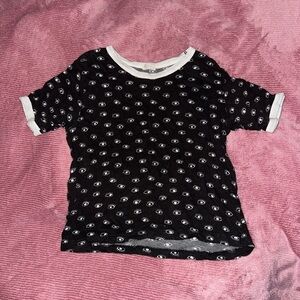 brandy melville eyes ringer tee